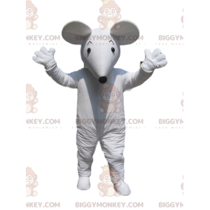 Kostým maskota bílé myši BIGGYMONKEY™ s černou tlamou –