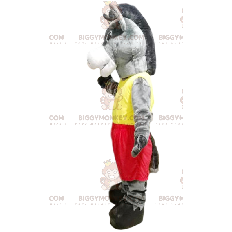 BIGGYMONKEY™ Costume da mascotte Asino grigio con abbigliamento BIGGYMONKEY™ Costume da mascotte Asino grigio con abbigliamento