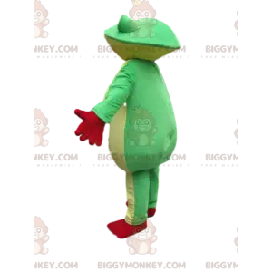 Kostým maskota BIGGYMONKEY™ zelené a žluté žáby s velkýma