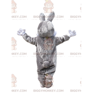 BIGGYMONKEY™ Mascottekostuum grijs en wit konijn met grote