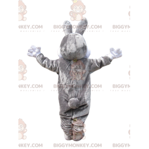 BIGGYMONKEY™ Maskottchenkostüm Graues und weißes Kaninchen mit