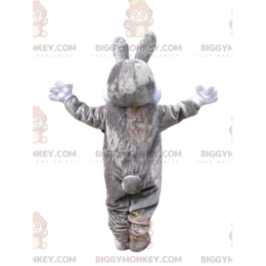 Disfraz de mascota BIGGYMONKEY™ Conejo gris y blanco con gran