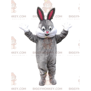 BIGGYMONKEY™ Costume da mascotte Coniglio grigio e bianco con