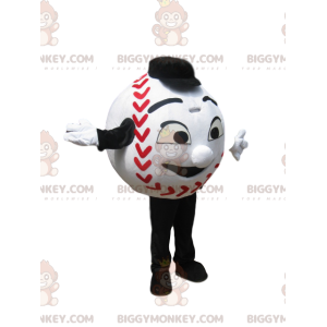 Big Smile White Baseball BIGGYMONKEY™ Maskottchen Kostüm -
