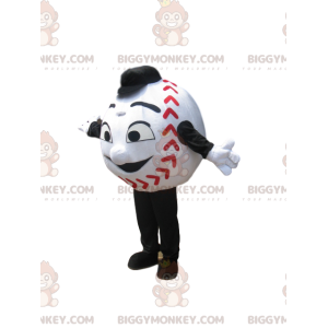 Großes Lächeln Weißer Baseball BIGGYMONKEY™ Maskottchenkostüm