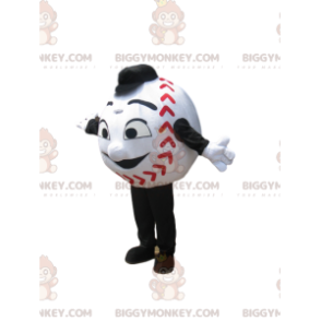 Stort leende Vit baseboll BIGGYMONKEY™ maskotdräkt -