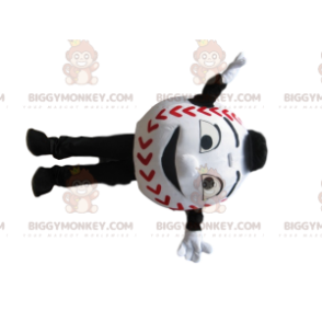 Stort leende Vit baseboll BIGGYMONKEY™ maskotdräkt -
