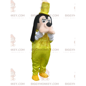 Κοστούμι μασκότ Goofy BIGGYMONKEY™ με κίτρινο σατέν κοστούμι -