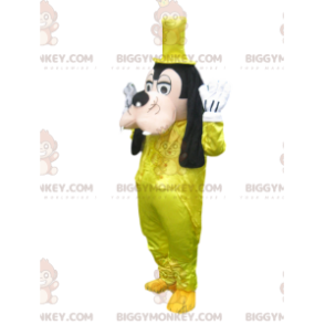 Goofy BIGGYMONKEY™ Mascot Costume with Yellow Satin Suit –
