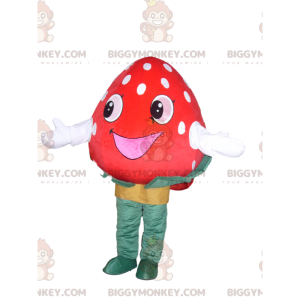 Costume da mascotte BIGGYMONKEY™ Fragola con un sorriso