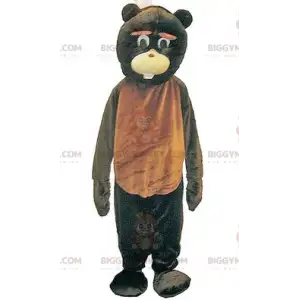 Divertido disfraz gigante de mascota de oso marrón y negro