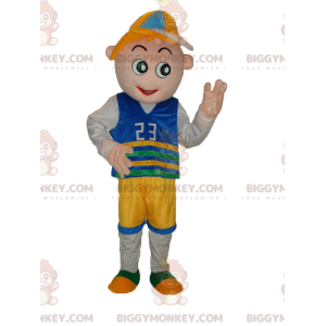 Little Boy BIGGYMONKEY™ Mascot Costume With Supporter Outfit -