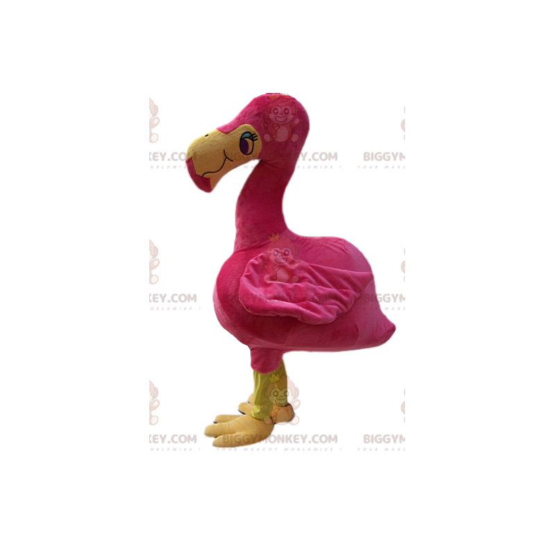 Flamingo Mascot Costume BIGGYMONKEY™ with Pretty Blue Eyes -