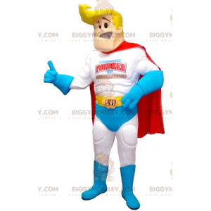 Muscle Blonde Superhero BIGGYMONKEY™ Mascot Costume –