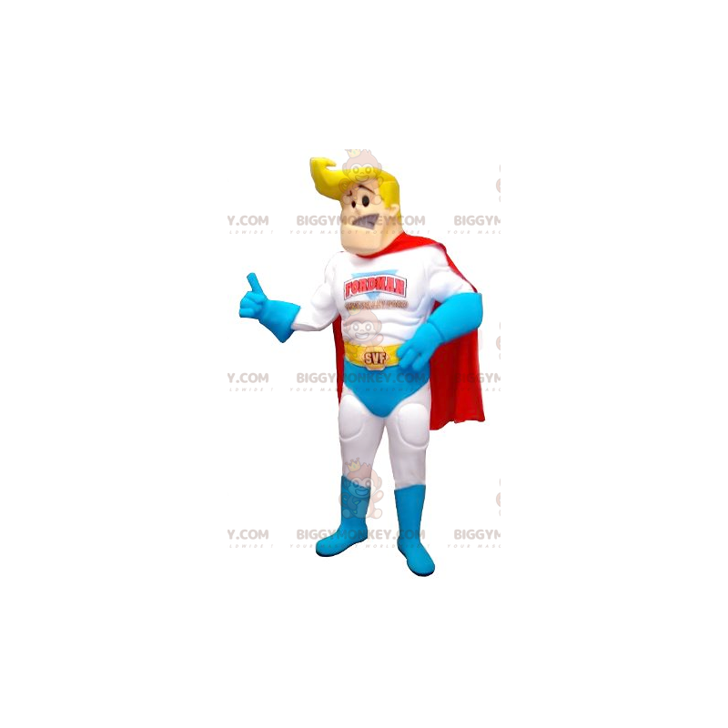 Muscle Blonde Superhero BIGGYMONKEY™ Mascot Costume -