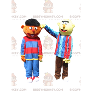 Δυάδα μασκότ BIGGYMONKEY™ διασκεδαστικού καφέ και κίτρινου χιονάνθρωπου στολή μασκότ - Αρσενικές μασκότ - BiggyMonkey.com