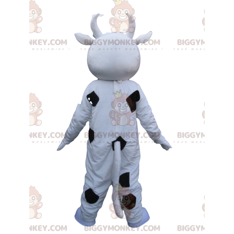 Disfraz de mascota de vaca BIGGYMONKEY™ en blanco y negro. Disfraz de mascota de vaca BIGGYMONKEY™ en blanco y negro.