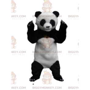 BIGGYMONKEY™ maskotkostume hvid og sort panda med store kløer -