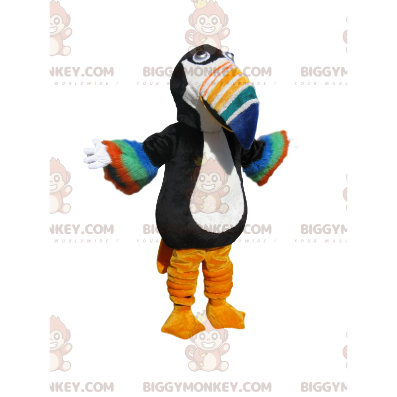 Kostium maskotki BIGGYMONKEY™ z czarno-białego tukana z Kostium maskotki BIGGYMONKEY™ z czarno-białego tukana z