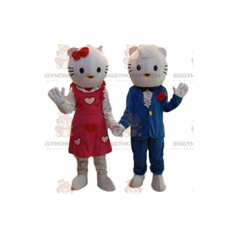 Dúo de disfraces de mascota Hello Kitty BIGGYMONKEY™ y dulzura Dúo de disfraces de mascota Hello Kitty BIGGYMONKEY™ y dulzura