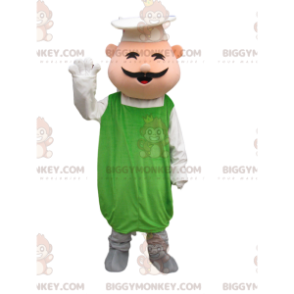 Traje de mascote Chef BIGGYMONKEY™ com chapéu e bigode –