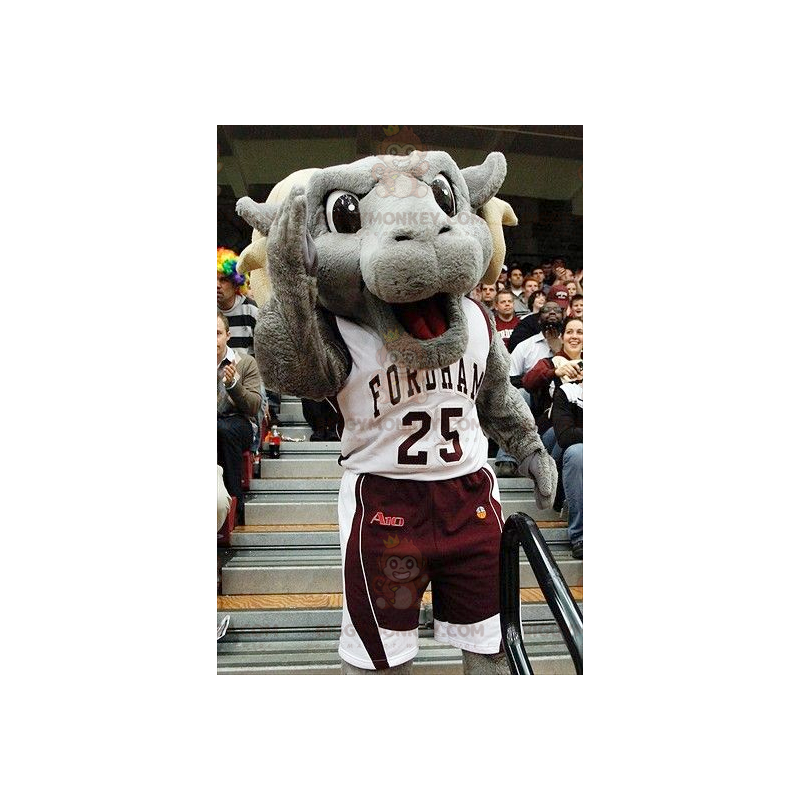 BIGGYMONKEY™ Mascottekostuum Grey and Tan Aries Sportswear - BIGGYMONKEY™ Mascottekostuum Grey and Tan Aries Sportswear -