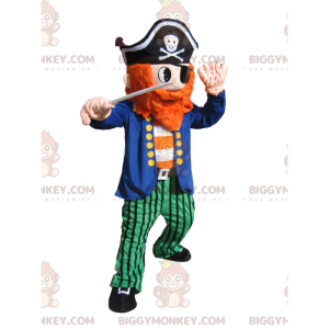 Traje de mascote Barbarossa BIGGYMONKEY™ com chapéu de pirata e