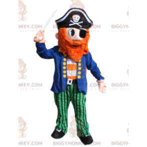 Barbarossa BIGGYMONKEY™ Maskottchenkostüm mit Piratenhut und
