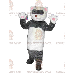 Afetuosa fantasia de mascote BIGGYMONKEY™ de urso branco e