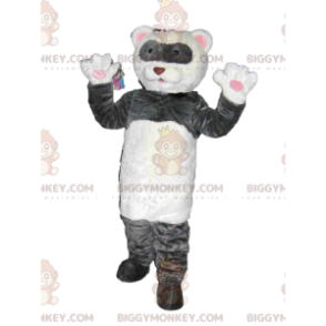Afetuosa fantasia de mascote BIGGYMONKEY™ de urso branco e