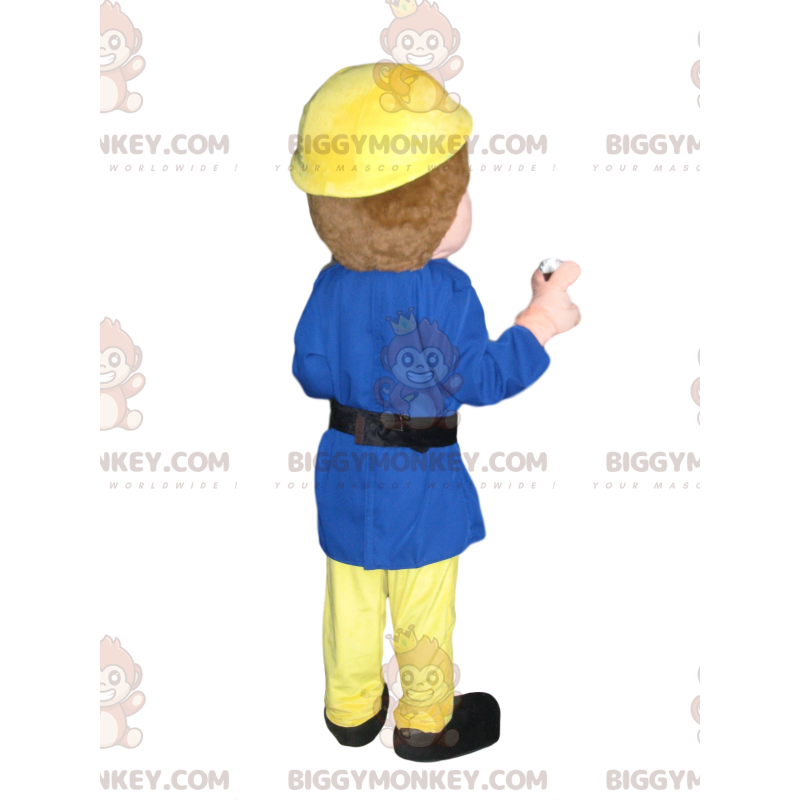 Pelastustyöntekijän BIGGYMONKEY™ maskottiasu keltaisella Pelastustyöntekijän BIGGYMONKEY™ maskottiasu keltaisella