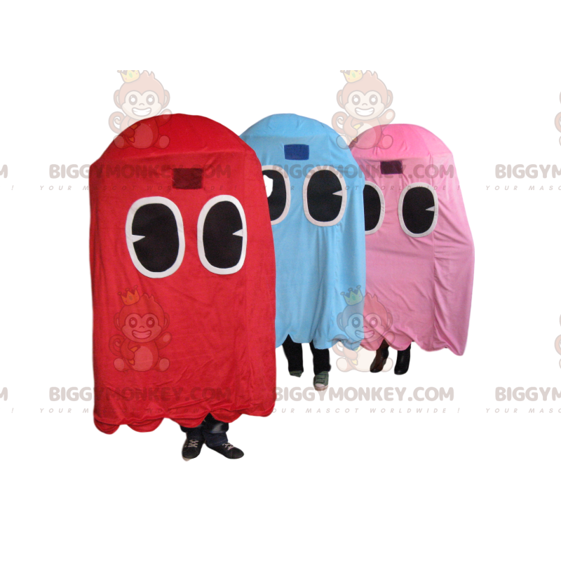 Trio kostiumów maskotek BIGGYMONKEY™ z duchów Pacman, słynnej Trio kostiumów maskotek BIGGYMONKEY™ z duchów Pacman, słynnej