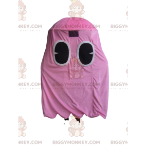 BIGGYMONKEY™ costume mascotte del fantasma rosa di Pacman, il