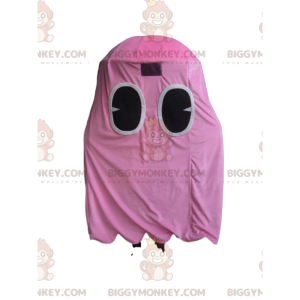 BIGGYMONKEY™ mascottekostuum van de roze geest uit Pacman, het
