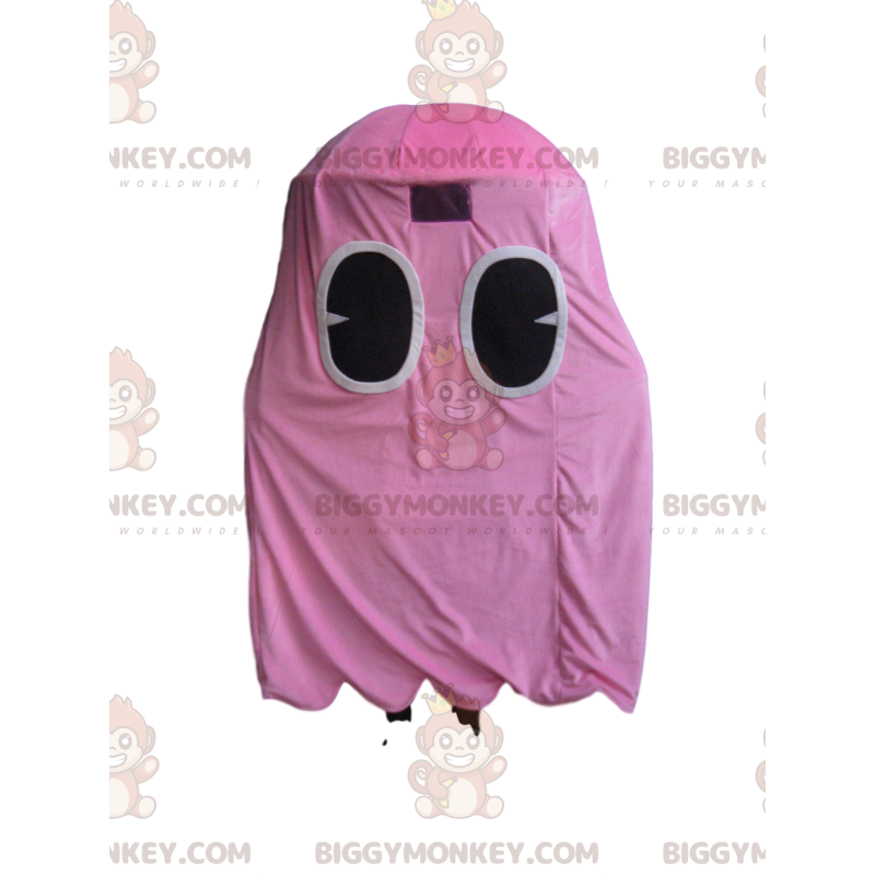 Disfraz de mascota BIGGYMONKEY™ del fantasma rosa de Pacman, el