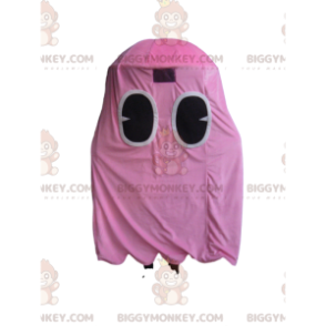 Disfraz de mascota BIGGYMONKEY™ del fantasma rosa de Pacman, el