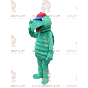 Green Turtle BIGGYMONKEY™ Mascot Costume With Pointed Snout And