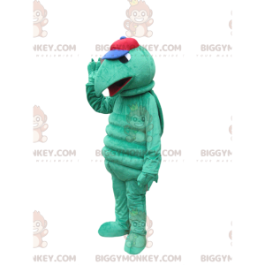 Στολή μασκότ BIGGYMONKEY™ πράσινης χελώνας με μυτερό ρύγχος και καπέλο