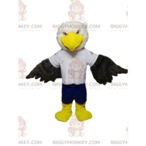 White and Black Golden Eagle BIGGYMONKEY™ Mascot Costume with