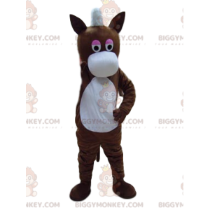 BIGGYMONKEY™ Costume da mascotte Asino marrone con grande muso