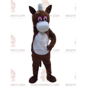 Μασκότ BIGGYMONKEY™ Καφέ Γάιδαρος με μεγάλο λευκό ρύγχος -