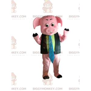 Kostium maskotka różowa świnia BIGGYMONKEY™ z koszulą i