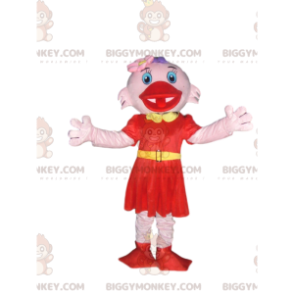 Costume da mascotte BIGGYMONKEY™ di canna rosa con elegante