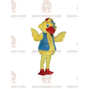 BIGGYMONKEY™ Little Yellow Duck Maskottchen-Kostüm mit blauer