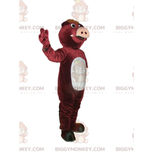 BIGGYMONKEY™ Μασκότ Κοστούμι καφέ κάπρος με μεγάλο ρύγχος -