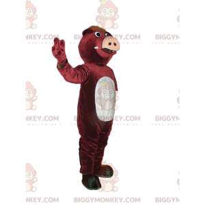 Costume de mascotte BIGGYMONKEY™ de sanglier marron avec un