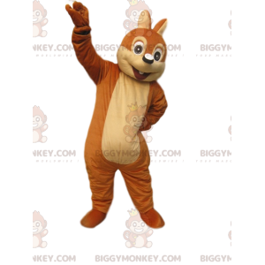 Meget entusiastisk brunt egern BIGGYMONKEY™ maskotkostume -