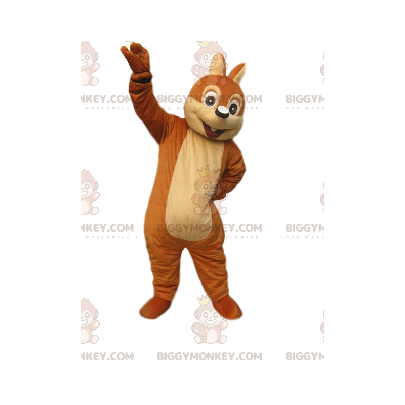 Mycket entusiastisk brun ekorre BIGGYMONKEY™ maskotdräkt - Mycket entusiastisk brun ekorre BIGGYMONKEY™ maskotdräkt -