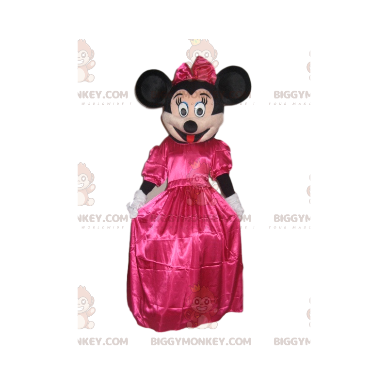 Costume de mascotte BIGGYMONKEY™ de Minnie avec une robe fushia Costume de mascotte BIGGYMONKEY™ de Minnie avec une robe fushia