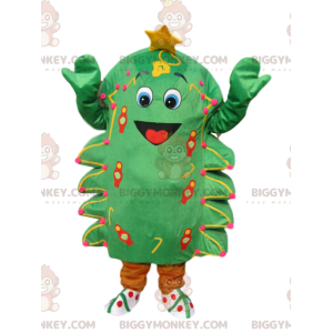 Costume de mascotte BIGGYMONKEY™ de sapin vert avec un grand